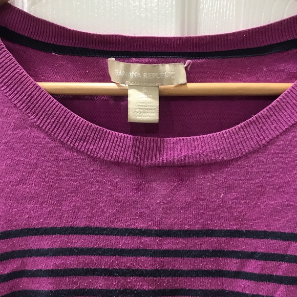 Purple and navy striped sweater - Picture 2 of 2